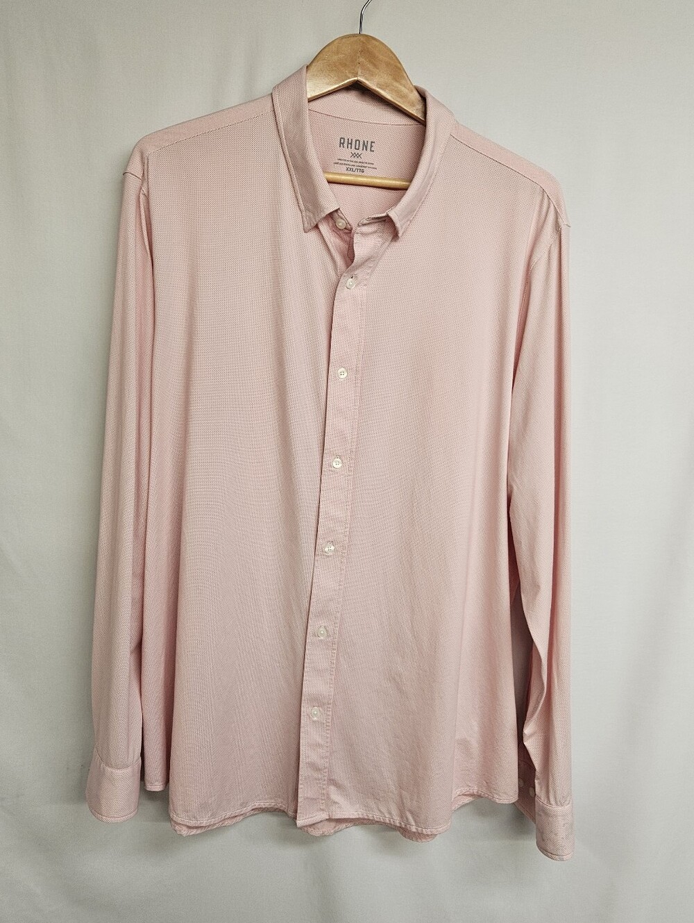 Rhone Commuter Dress Shirt Nylon Elastane Mens Pink XXLarge